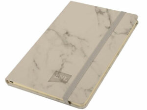 A5 Limestone Pu Notebook With Elastic - Marble Design