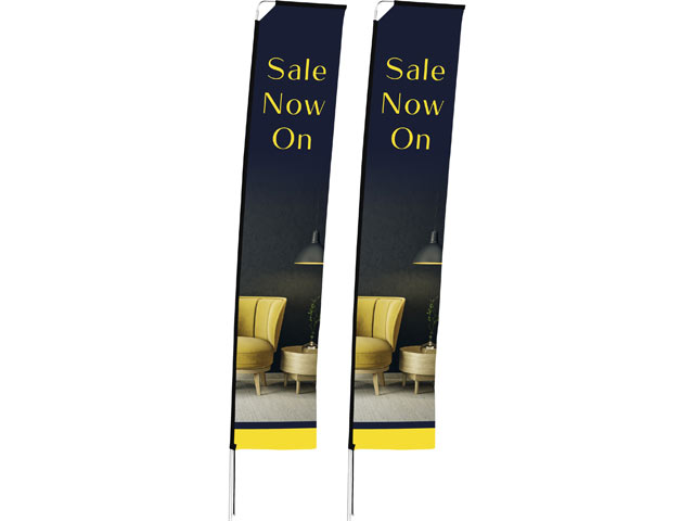 Legend 4M Sublimated Telescopic Single-Sided Flying Banner (Set Of 2)