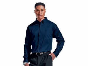 Mens Brushed Cotton Twill Lounge Long Sleeve Shirt