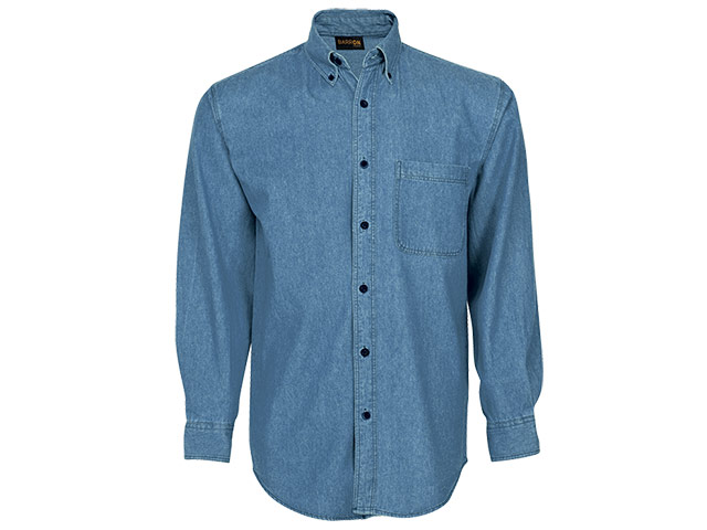 Mens Denver Denim Shirt Long Sleeve - Image 2