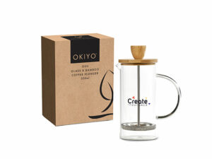 Okiyo Osu Glass and Bamboo Coffee Plunger - 350Ml