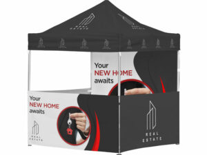 Ovation Sublimated Gazebo 2M X 2M Petite Frame - 3 Half-Wall Skins - 1 Full Wall Skin