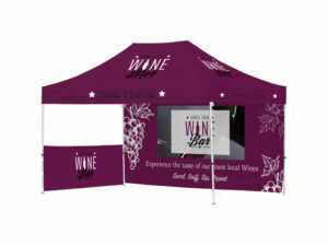 Ovation Sublimated Gazebo 4.5M X 3M - 1 Short Half-Wall Skin - 1 Long Full-Wall Skin