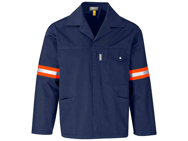 Site Premium Polycotton Jacket - Reflective Arms and Back - Orange Tape - Image 2