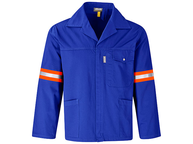 Site Premium Polycotton Jacket - Reflective Arms and Back - Orange Tape - Image 3