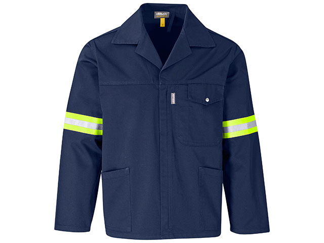 Site Premium Polycotton Jacket - Reflective Arms and Back - Yellow Tape - Image 2