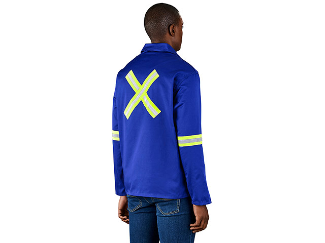 Site Premium Polycotton Jacket - Reflective Arms and Back - Yellow Tape