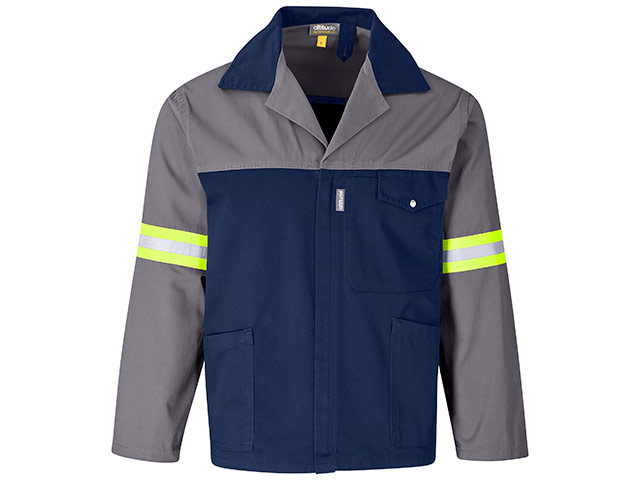 Site Premium Two-Tone Polycotton Jacket - Reflective Arms - Yellow Tape - Image 2