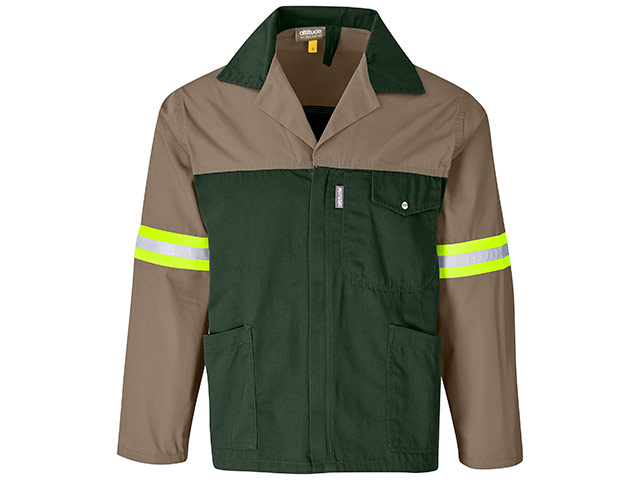 Site Premium Two-Tone Polycotton Jacket - Reflective Arms - Yellow Tape - Image 3