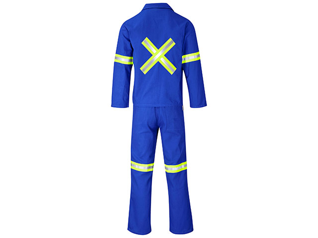 Technician 100 Percent Cotton Conti Suit - Reflective Arms, Legs and Back - Yellow Tape - Image 3