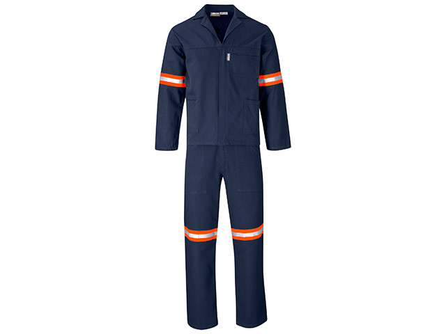 Technician 100 Percent Cotton Conti Suit - Reflective Arms and Legs - Orange Tape - Image 2