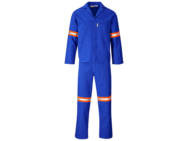 Technician 100 Percent Cotton Conti Suit - Reflective Arms and Legs - Orange Tape - Image 3