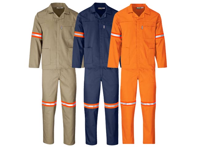 Trade Polycotton Conti - Suit Reflective Arms, Legs and Back - Orange Tape - Image 3