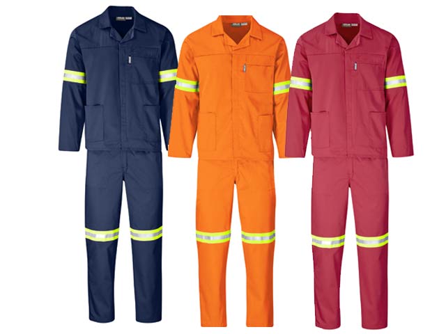 Trade Polycotton Conti Suit - Reflective Arms, Legs and Back - Yellow Tape - Image 3