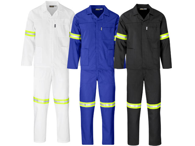 Trade Polycotton Conti Suit - Reflective Arms, Legs and Back - Yellow Tape - Image 4