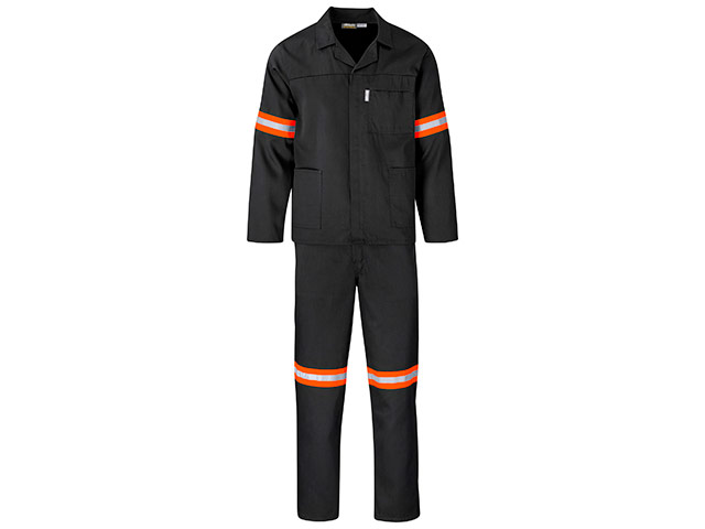 Trade Polycotton Conti Suit - Reflective Arms and Legs - Orange Tape - Image 2