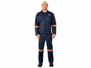 Vintage 100 Percent Cotton Denim Conti Suit - Reflective Arms and Legs - Orange Tape