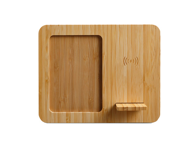 Bamboo Wireless Charger And Photo Frame