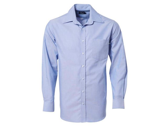 K373 Mens Oxford Long Sleeve Lounge Shirt - Image 3