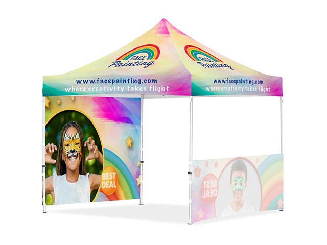 Coated Steel Sublimated Gazebo 3M X 3M - 1 Half-Wall Skin - 1 Full-Wall Skin - Image 2