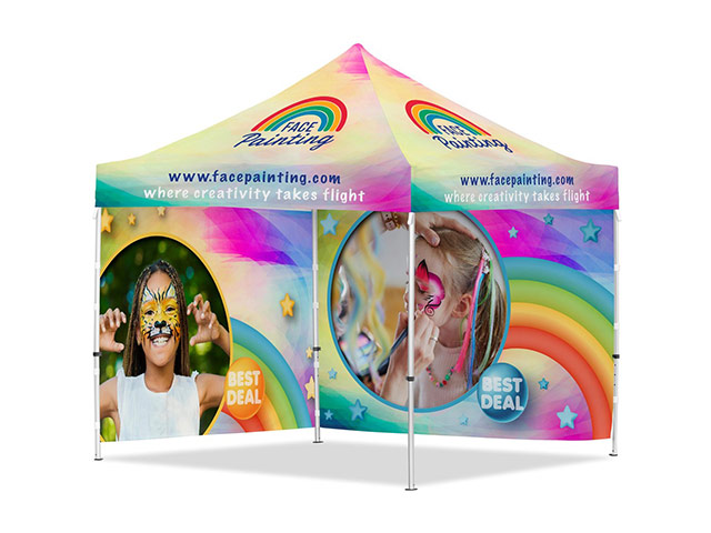 Coated Steel Sublimated Gazebo 3M X 3M - 2 Full-Wall Skins