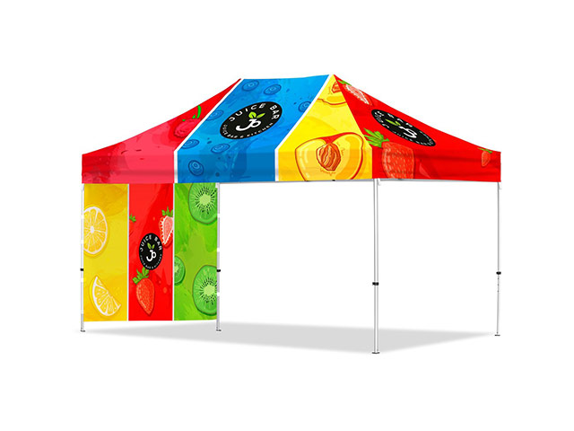 Coated Steel Sublimated Gazebo 4.5M X 3M - 1 Short Full-Wall Skin