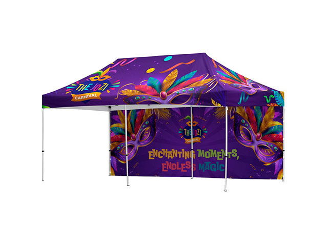 Coated Steel Sublimated Gazebo 6M X 3M - 1 Long Full-Wall Skin