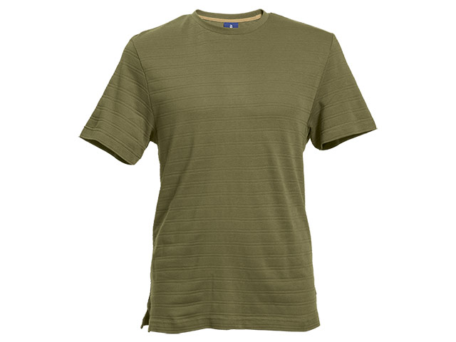 170g Pique Knit Jacquard Stripe T-Shirt - Image 3